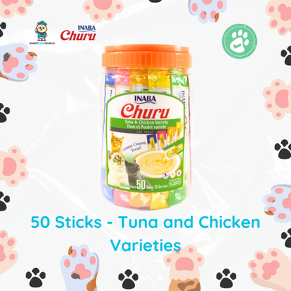 Inaba Churu Cat Treat – 14g x 50 Tubes | Bulk Value Pack for Multi-Cat Homes