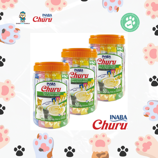 Inaba Churu Cat Treat – 14g x 50 Tubes | Bulk Value Pack for Multi-Cat Homes