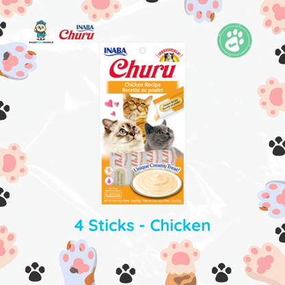 Inaba Churu Cat Treat – 14g x 4 Tubes | Creamy Tuna & Chicken Flavors