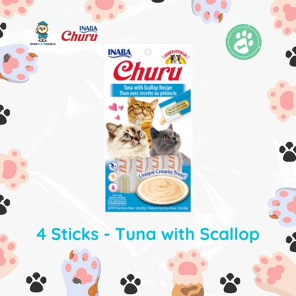 Inaba Churu Cat Treat – 14g x 4 Tubes | Creamy Tuna & Chicken Flavors