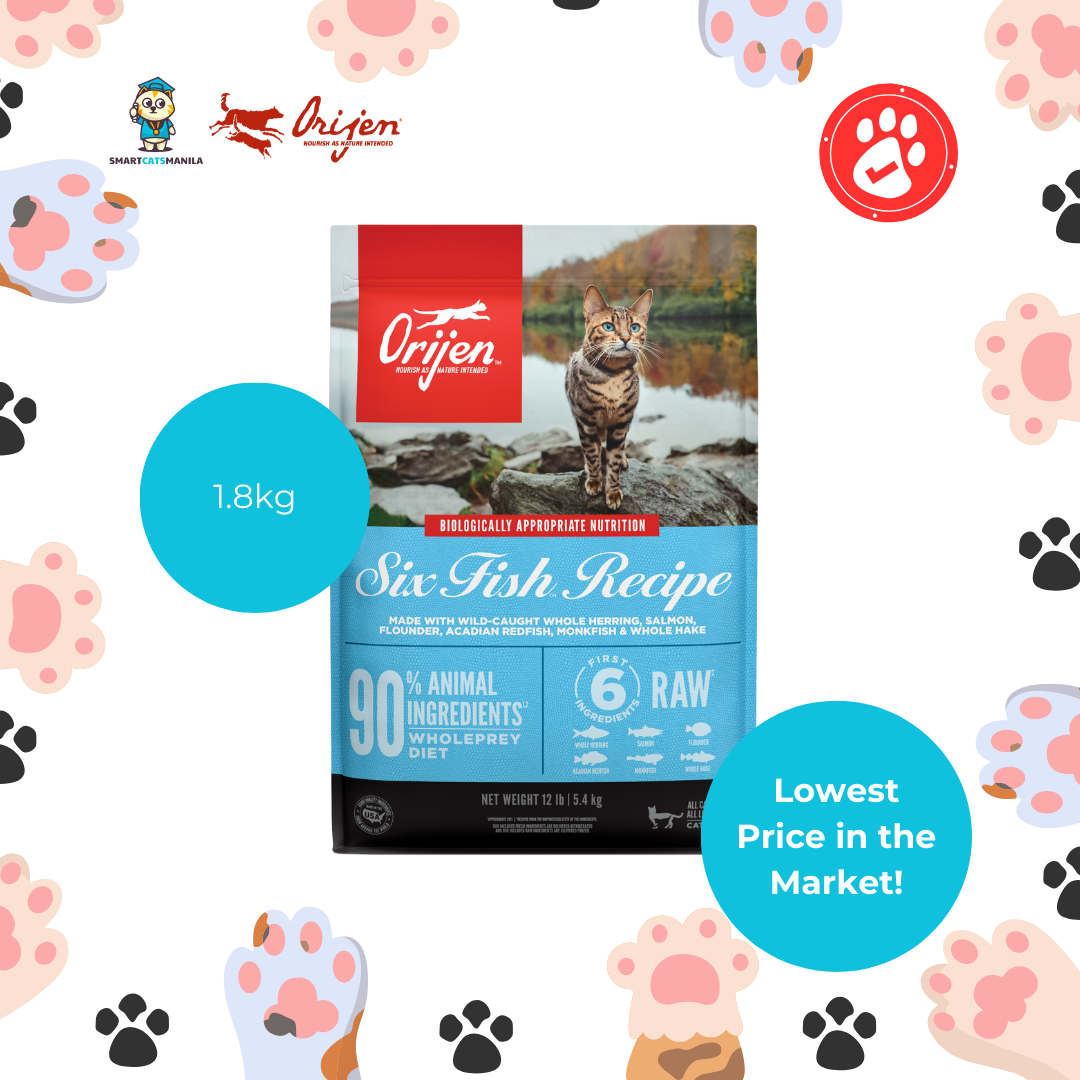 Orijen Six Fish Cat Food – 340g / 1.8kg / 5.4kg