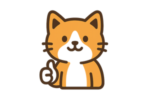 create a image of a cat icon with thumbs up. background should be transparent. 

this will be used as an icon